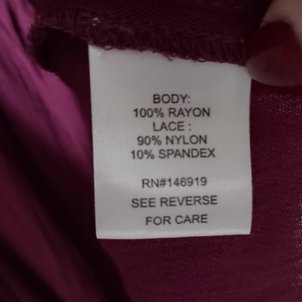 Boho Lace Top Wine Color NWT - Picture 13 of 16